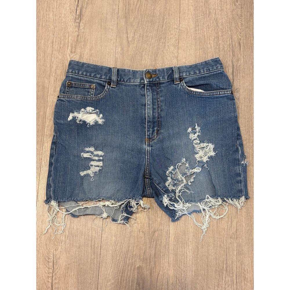 Lauren Jeans Co Ralph Lauren Womens Denim Distressed Cutoff Shorts Size 8